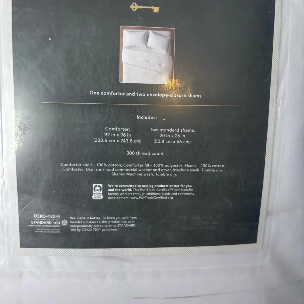 Threshold Hotel Border Frame Bedding Collection Queen White/Birch Border